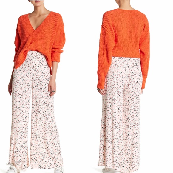 Free People Pants - Free People Easy Peasy Printed Wide Leg Pant 8 New